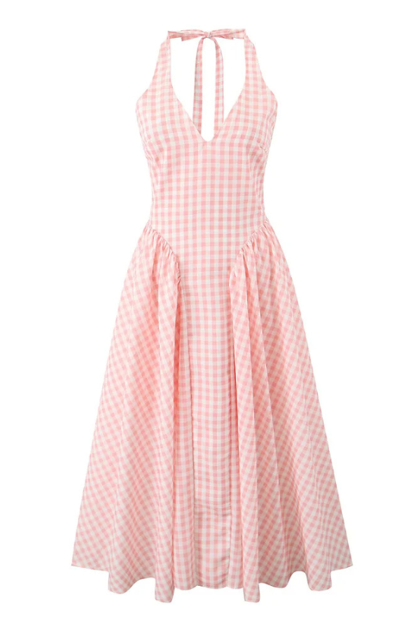 Romina Gingham Midi Dress