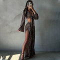 Bianca Leopard Tie-Front Top & Slit Maxi Skirt Set