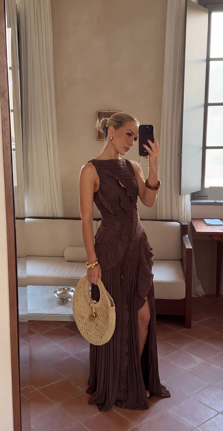 Clara Maxi Dress - Brown