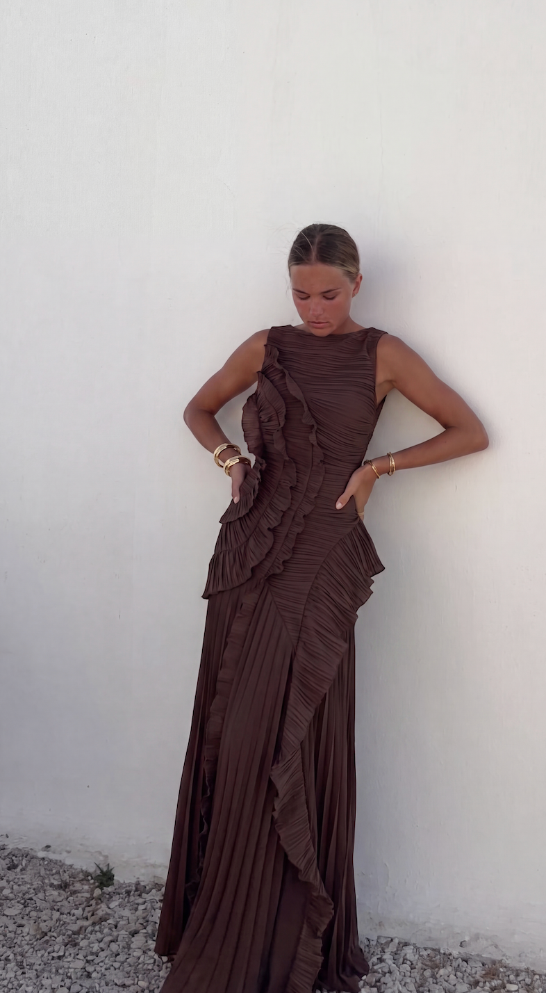 Clara Maxi Dress - Brown
