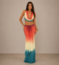 Sienna Ombre Halter Drape Maxi Set